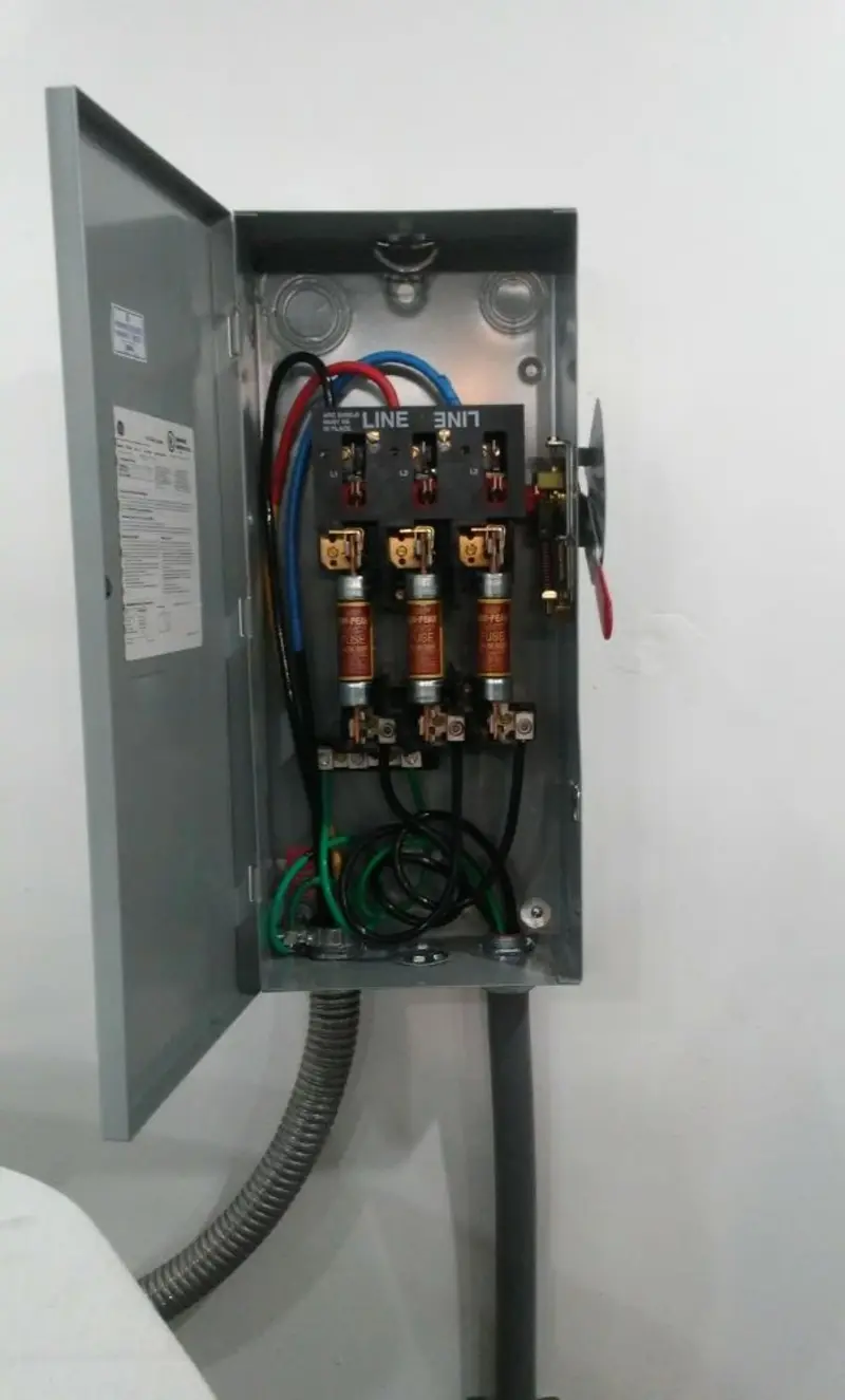 Three-phase disconnect switch installed for Electrical Wiring & Rewiring in Three Points